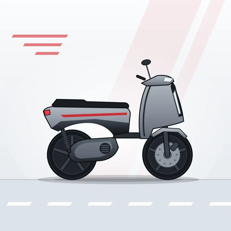 Ilustrasi Honda Vario 125 (Bekas 2021), skuter matic warna abu-abu silver dengan bodi bawah hitam, tampak samping